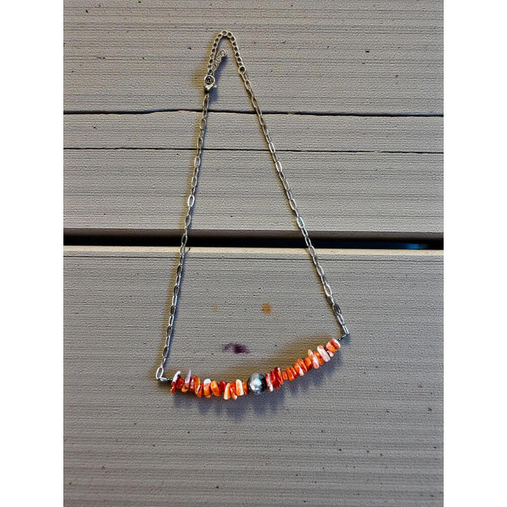 NEW-Y’allbabes Favorite Stackers- Orange Spiny & Sterling Pearl